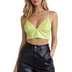 NWT House of Harlow Vegan Leather Crop Top Size 6 MSRP $215